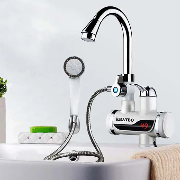 Electric Digital Display Instant Hot Water Tap With Hand Shower